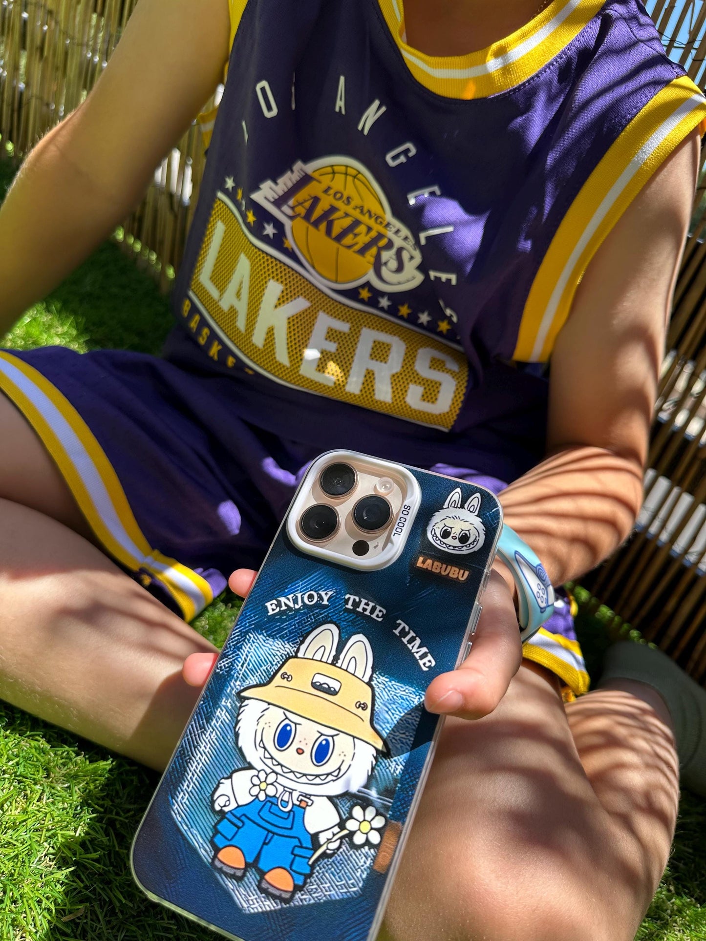 Labubu iPhone Case: "Enjoy the Time" Cartoon Bunny - iPhone 16 Pro Max