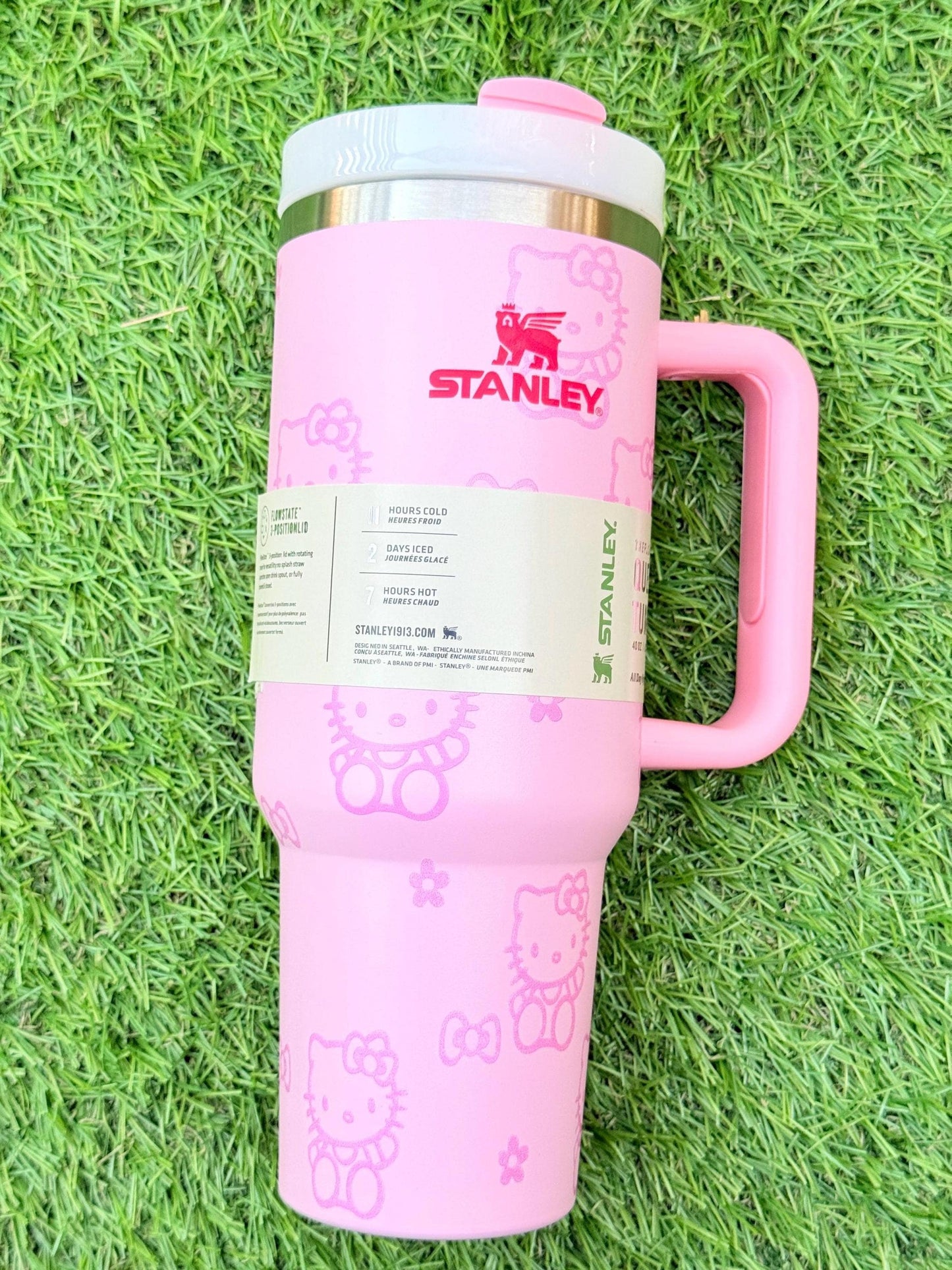 Hello Kitty Stanley Custom 40oz Tumbler: Kawaii Stainless Steel Cup - Pastel Pink