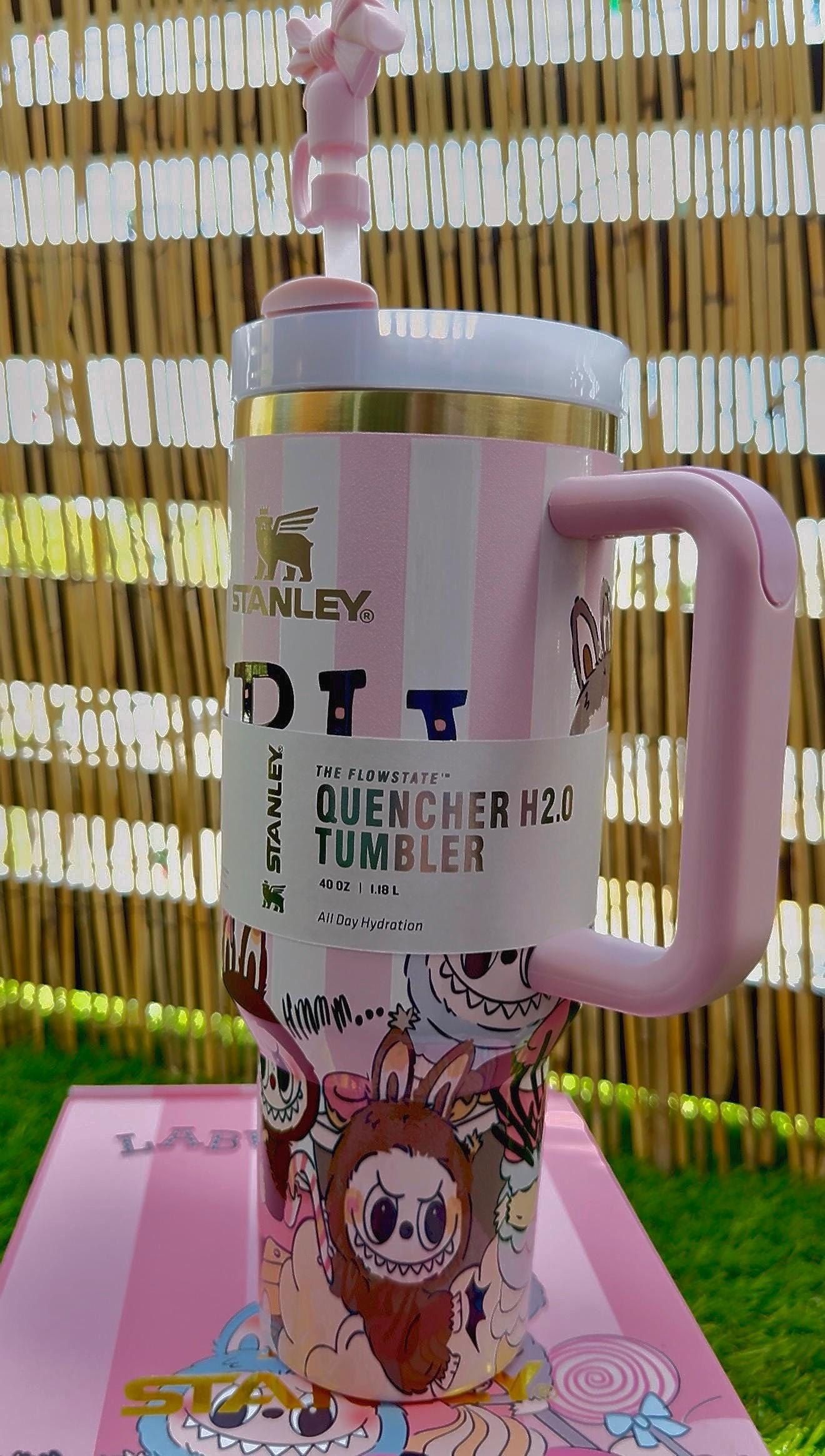 Labubu Stabley Custom 40 oz Tumbler Stainless – Cute Kawaii Cup, Perfect Gift Birthday, Limited Edition Cup, Laser Ink No Smudge