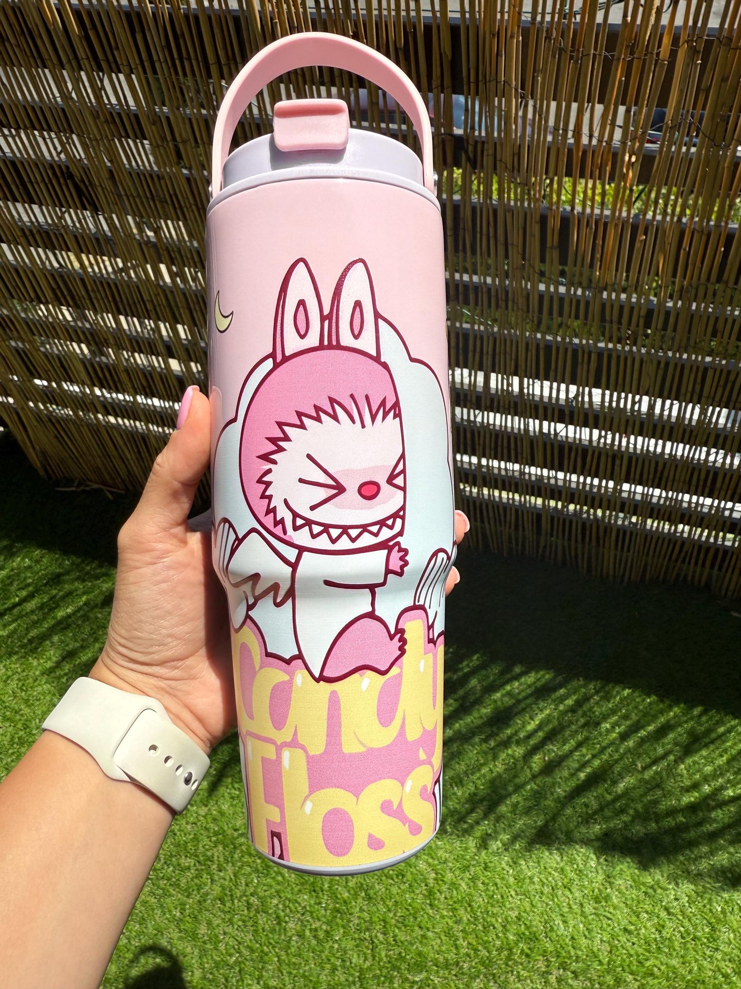 Labubu Tumbler: 30oz Anime Water Bottle with Handle
