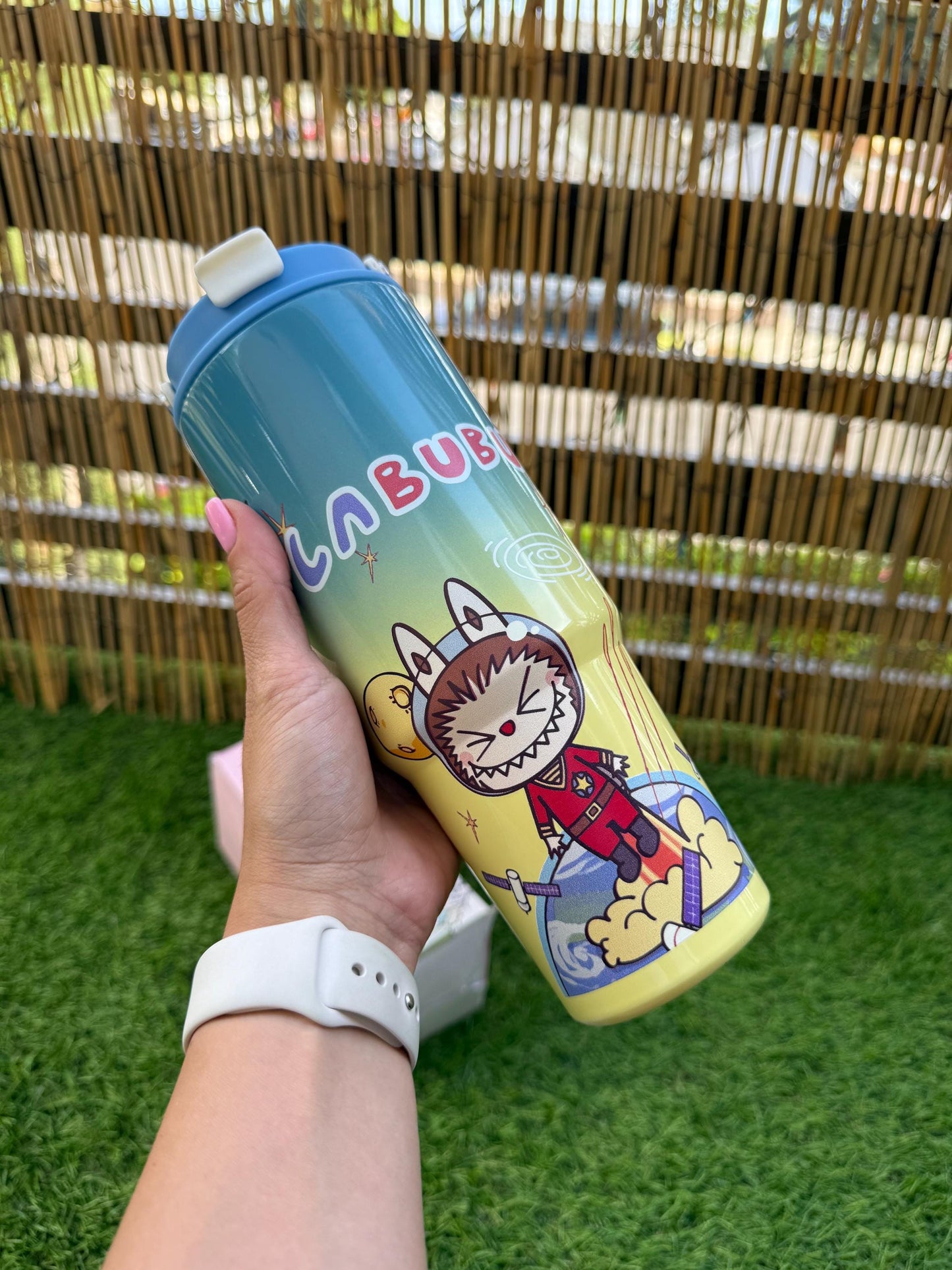 Labubu Tumbler: 30oz Anime Water Bottle with Handle