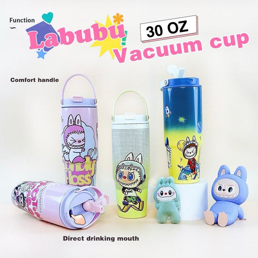 Labubu Tumbler: 30oz Anime Water Bottle with Handle