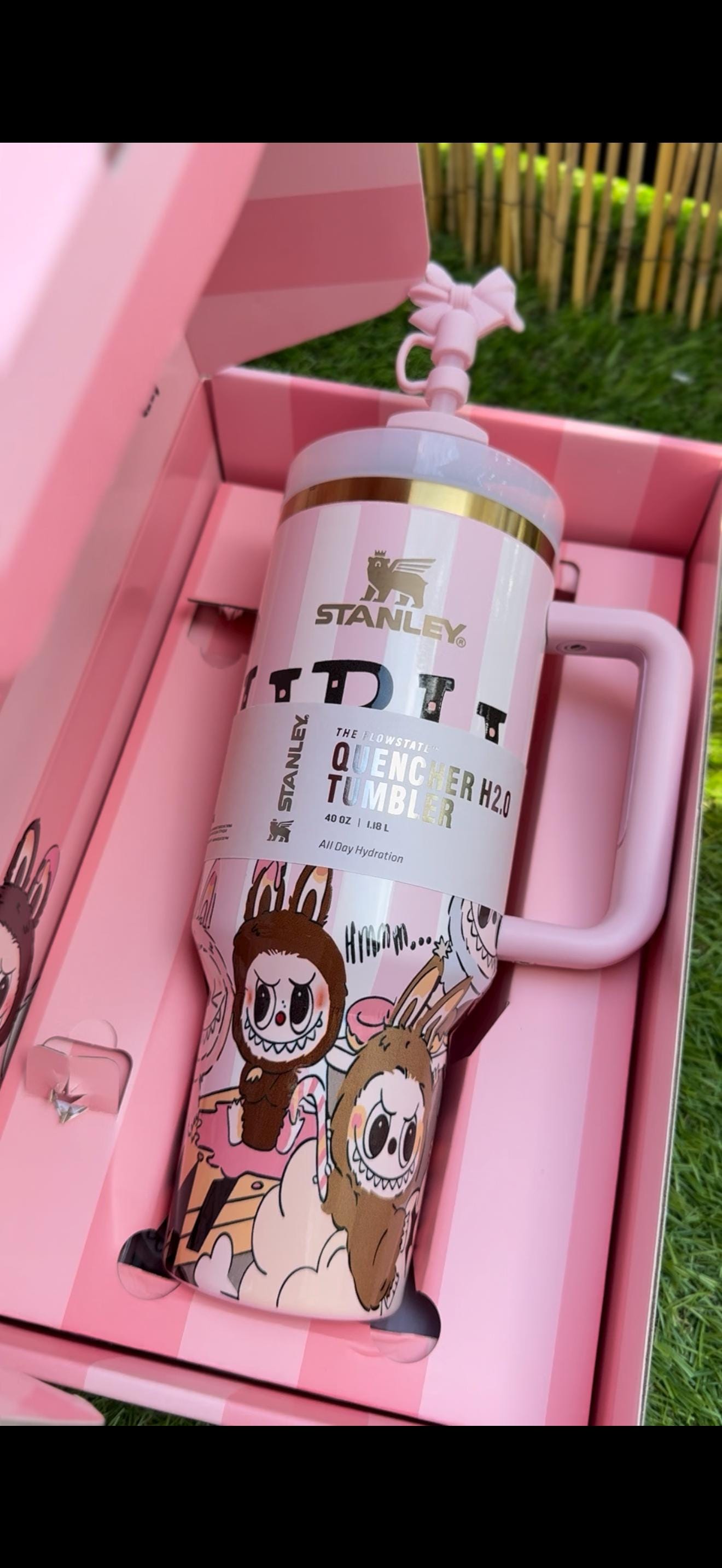 Labubu Stabley Custom 40 oz Tumbler Stainless – Cute Kawaii Cup, Perfect Gift Birthday, Limited Edition Cup, Laser Ink No Smudge