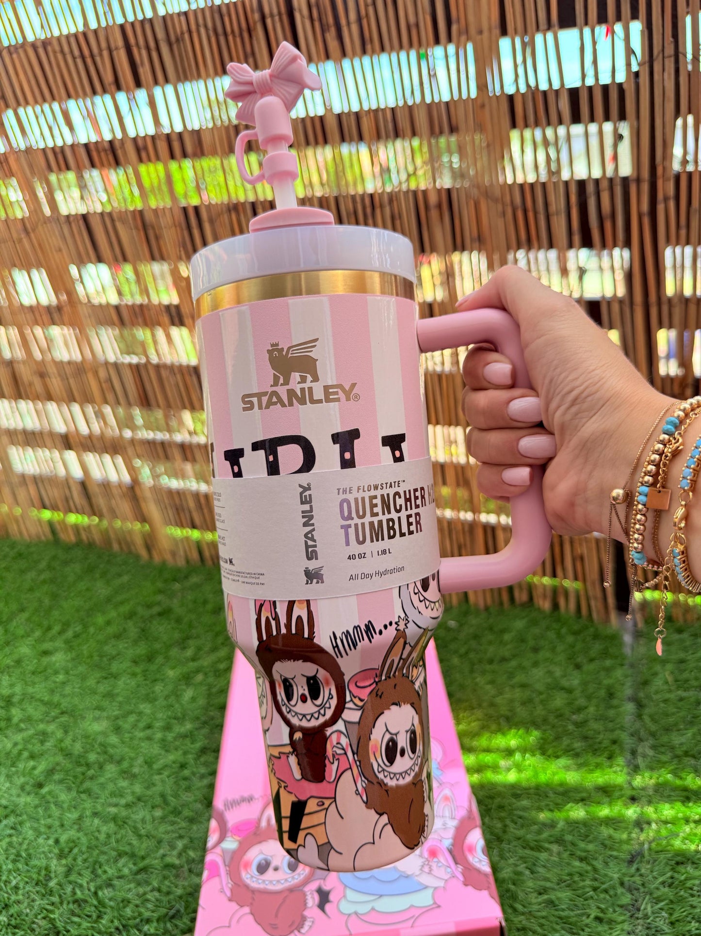 Labubu Stabley Custom 40 oz Tumbler Stainless – Cute Kawaii Cup, Perfect Gift Birthday, Limited Edition Cup, Laser Ink No Smudge