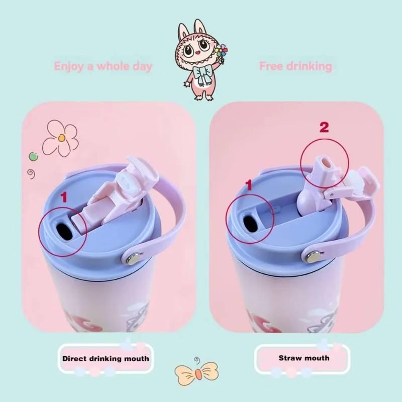 Labubu Tumbler: 30oz Anime Water Bottle with Handle