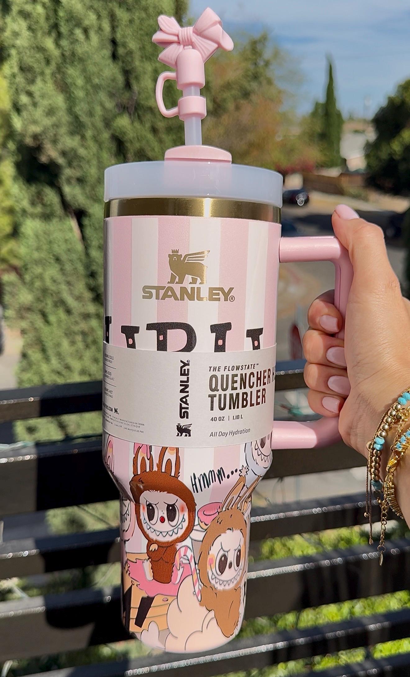 Labubu Stabley Custom 40 oz Tumbler Stainless – Cute Kawaii Cup, Perfect Gift Birthday, Limited Edition Cup, Laser Ink No Smudge