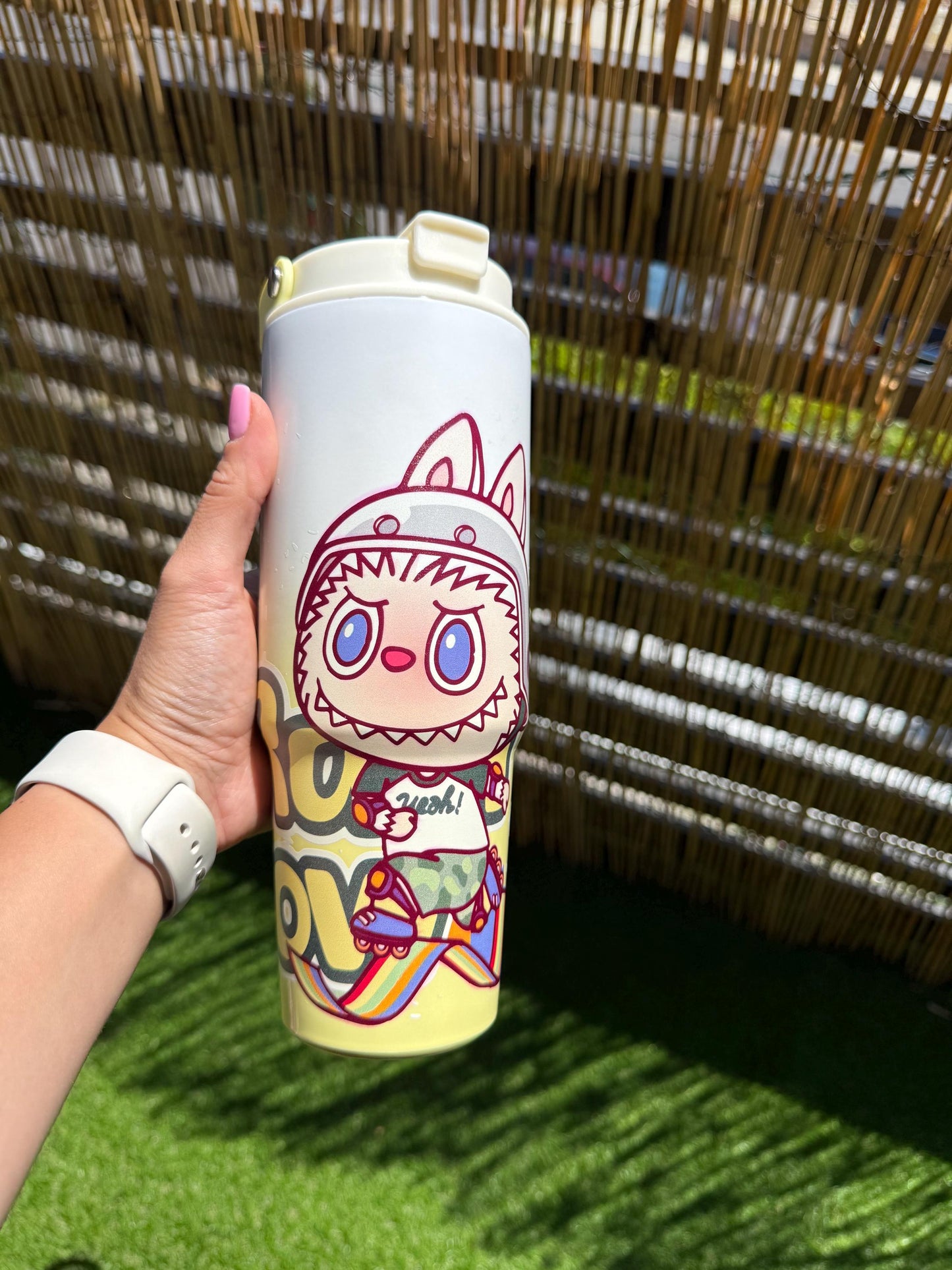 Labubu Tumbler: 30oz Anime Water Bottle with Handle