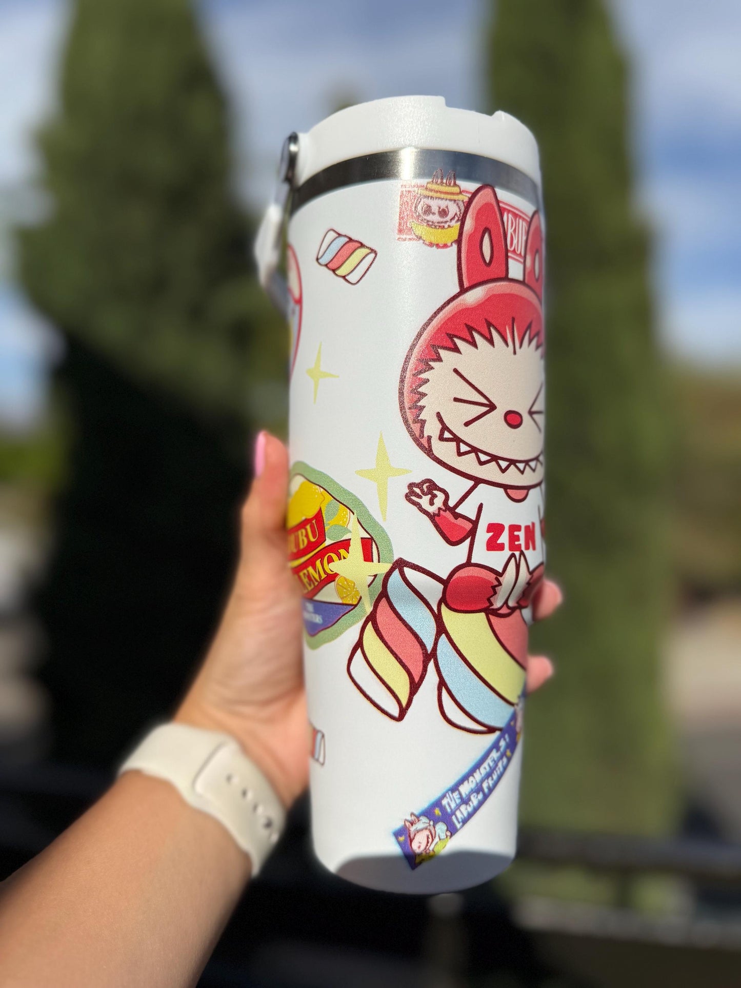 Labubu Zen Tumbler Cup: THE MONSTERS x I Have a Seat, Kawaii Travel Mug
