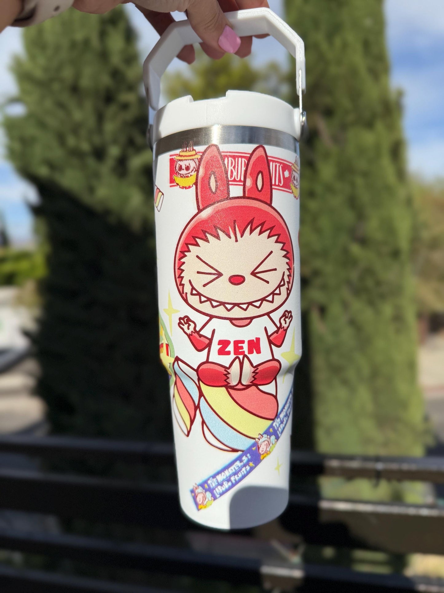 Labubu Zen Tumbler Cup: THE MONSTERS x I Have a Seat, Kawaii Travel Mug