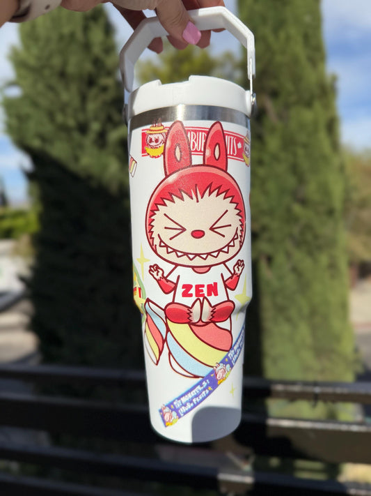 Labubu Zen Tumbler Cup: THE MONSTERS x I Have a Seat, Kawaii Travel Mug