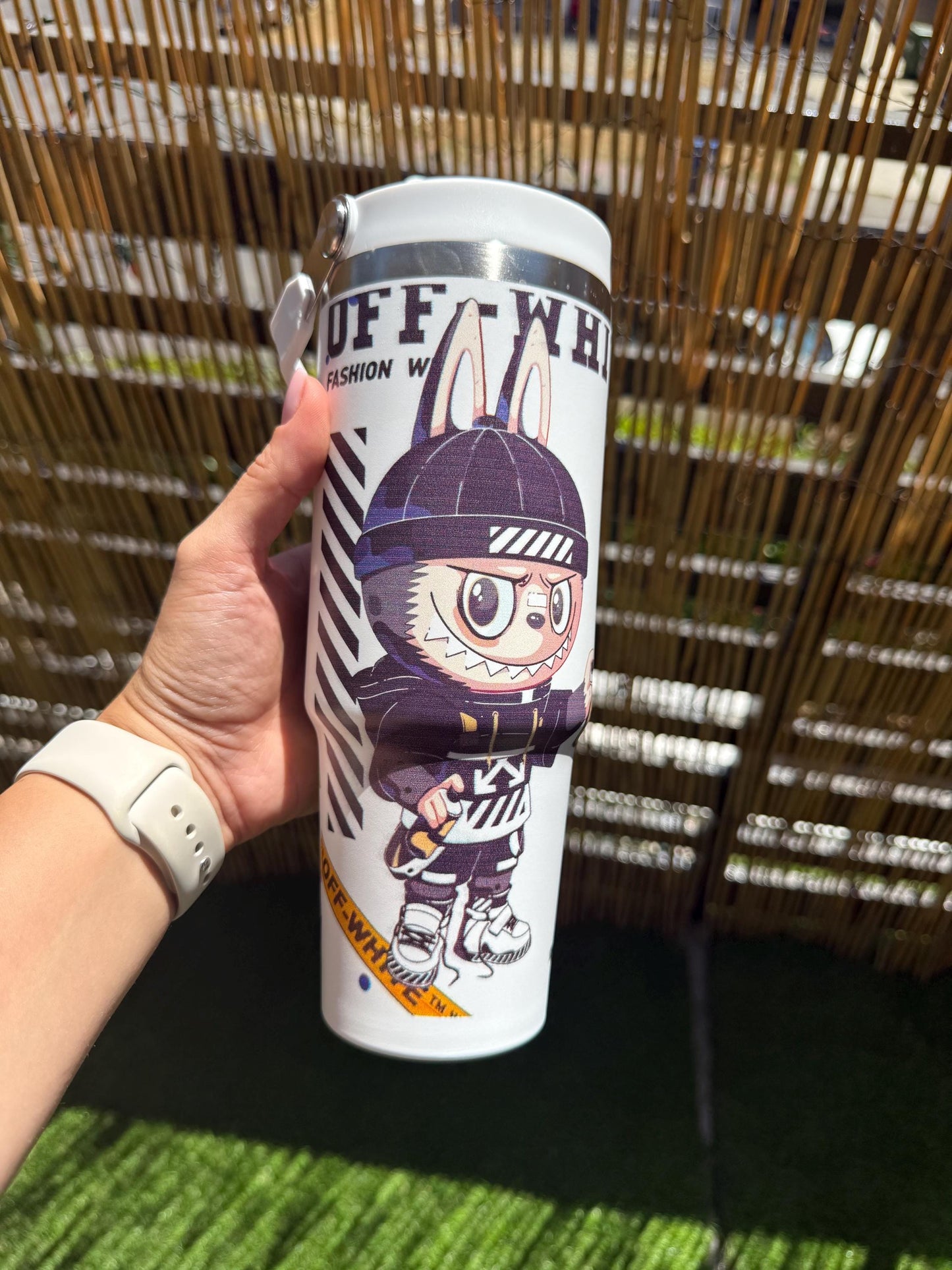 Labubu Custom Tumbler 40oz: Stainless Steel Travel Mug with Handle