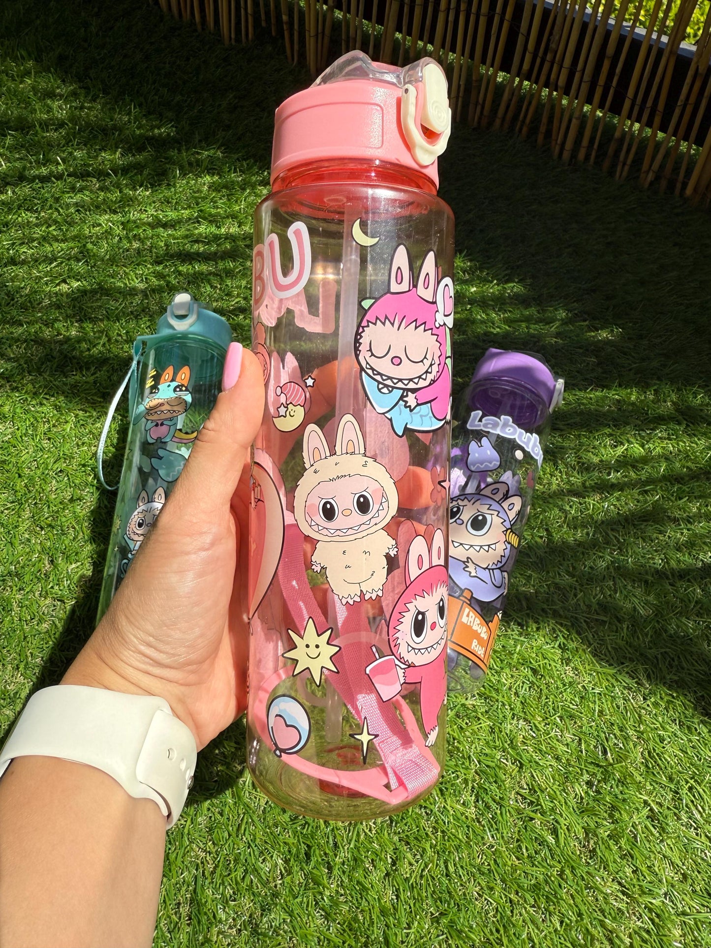 Labubu Kawaii Water Bottle: 650ml Leakproof Anime Drinkware