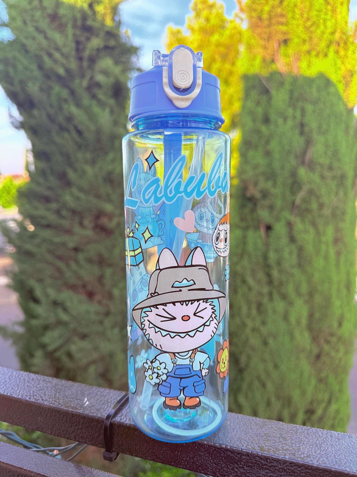 Labubu Kawaii Water Bottle: 650ml Leakproof Anime Drinkware