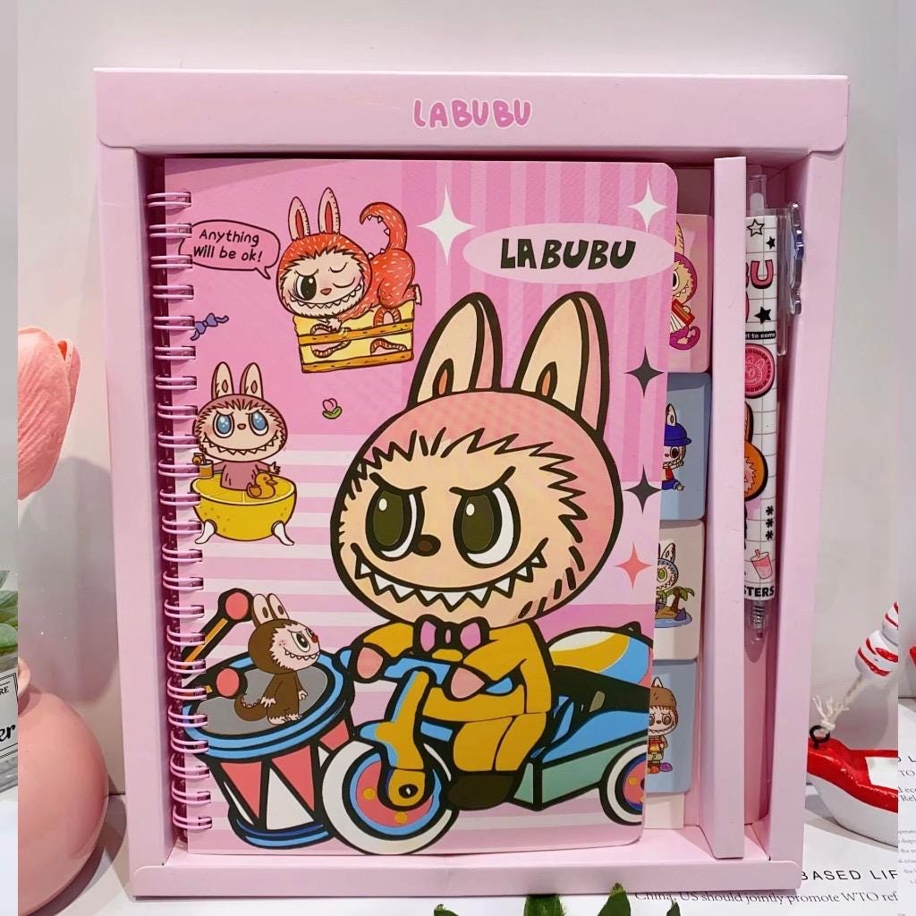 Labubu Notebook and Pen Gift Set: Kawaii Stationery Box
