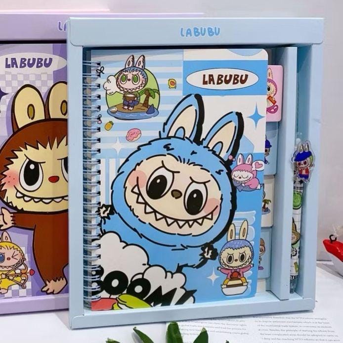 Labubu Notebook and Pen Gift Set: Kawaii Stationery Box