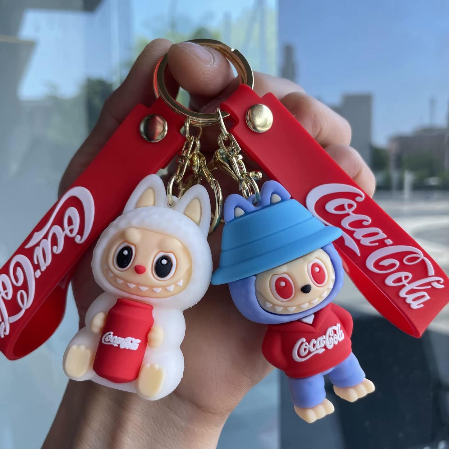 Labubu x Coca-Cola Keychain: Kawaii Vinyl Bag Charm - Limited Edition