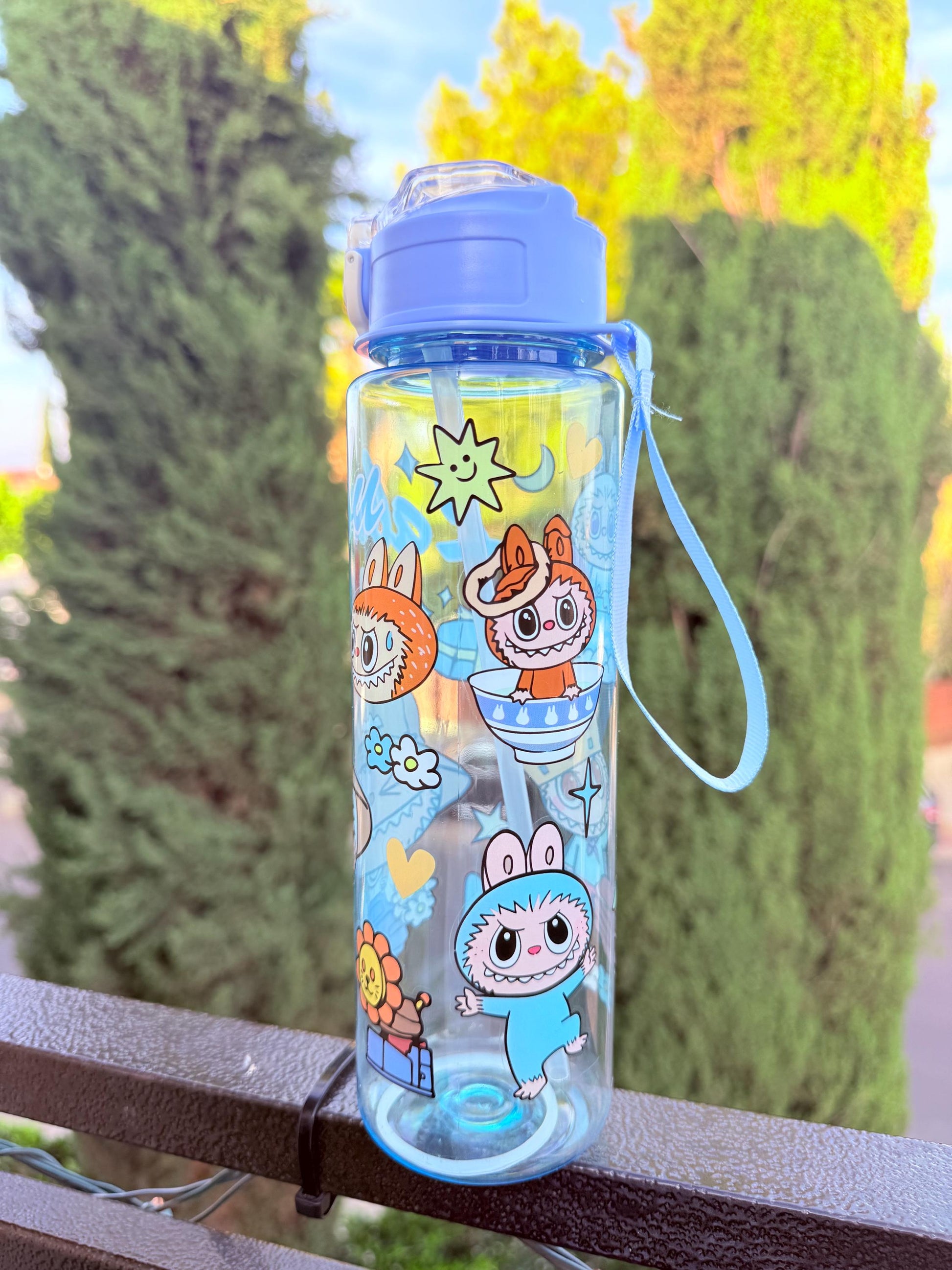 Labubu Kawaii Water Bottle: 650ml Leakproof Anime Drinkware