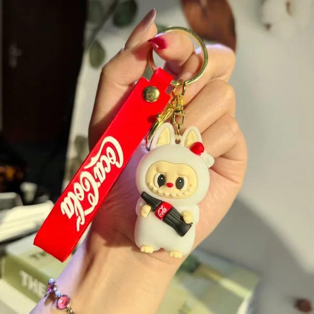 Labubu x Coca-Cola Keychain: Kawaii Vinyl Bag Charm - Limited Edition