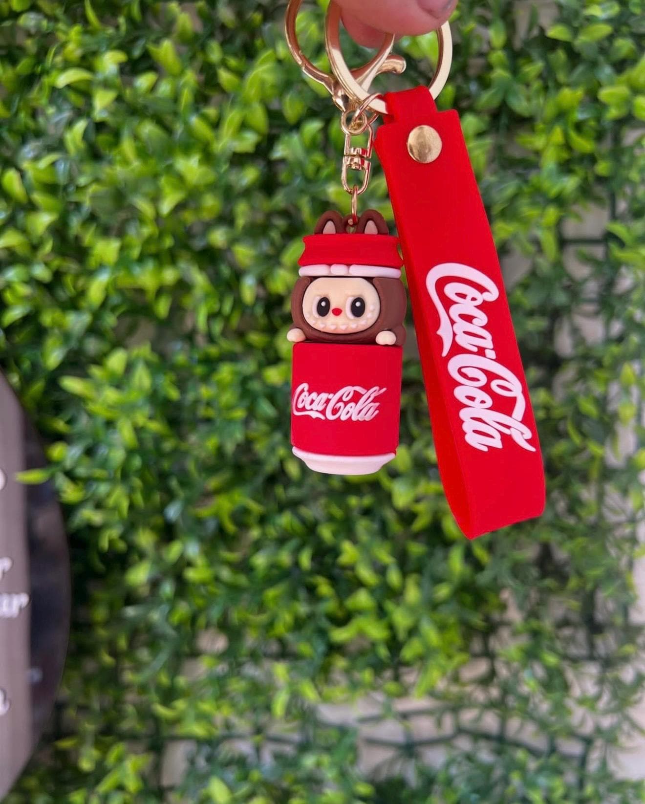 Labubu x Coca-Cola Keychain: Kawaii Vinyl Bag Charm - Limited Edition