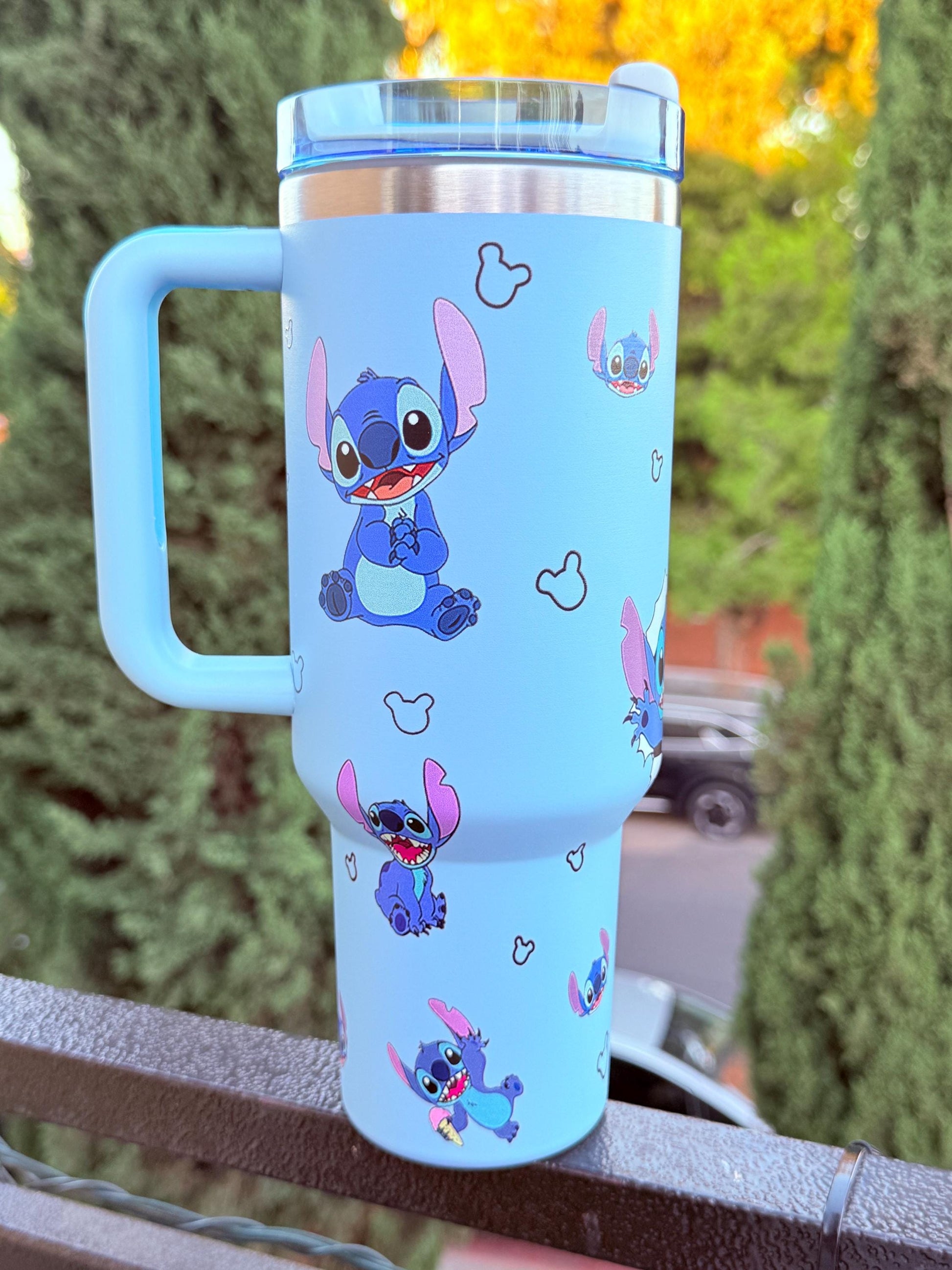 Stitch Custom Tumbler 40oz – Blue Quencher Cup, Travel Mug, Cute Lilo & Stitch Gift